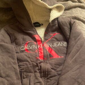 Calvin Klein gray jacket soft on the inside